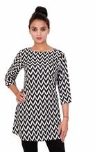 Casual Poly Printed Women\s Black Tunic