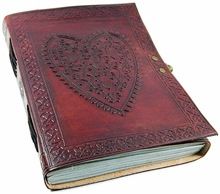 Leather Diary Heart Embossed Journal