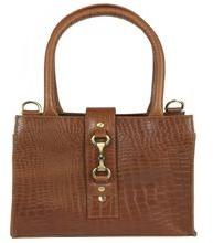 Equestrian Croc Leather Handbag