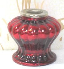 Coloured mercury glass taper candle holder crystal glass
