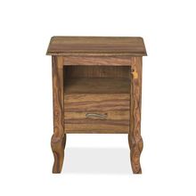 Walnut Finish 1 Drawer with bottom open Bedside Table