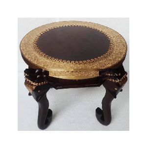 Classical Elephant Design brass fitted Wooden stool