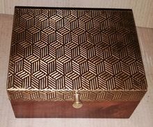 hand polished brass fitted wooden small jewelry box