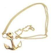 Nautical Anchor Brass Pendant with chain