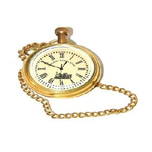 Nautical Railway Brass Pocket chain Watch