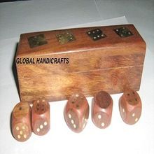 Nautical wooden dice with box