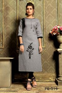 Grey Khadi Cotton Kurti