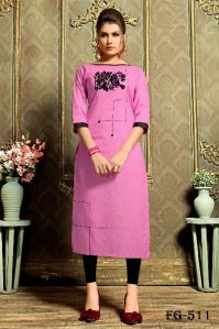 Pink Khadi Cotton Kurti