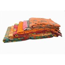cotton fabric old recycle vintage kantha blanket quilt