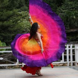 belly dance silk veil Pure silk hand dyed Semi Circle