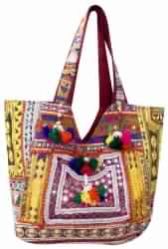 pom pom and coins banjara Handbags