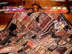 Vintage sari Beaded bedspreads Bedding
