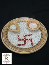 Hindu God Puja Marble Thali Plate