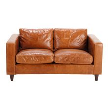 Two-seater-leather-vintage-sofa-in-camel color