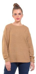 Classic brown high-low back zipper sweater for women