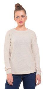 Classic crem high-low back zipper sweater for women