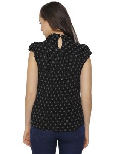 Printed Collar Top