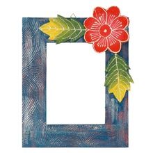 Wooden crafted handmade decorative flower photo frame