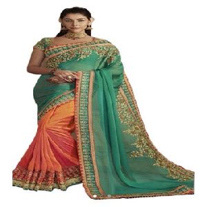 New Heavy Designer Net With Embroidery Georgette Saree