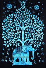 turquoise elephant tapestry hippie wall hanging bohemian bedspread