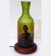 Buddha Art Image Printed Antique Glass Night Lamp Flower Vase