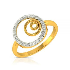 Princess Triton Diamond Gold Ring