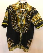 Traditional African Dashiki Men\\\'s Button Up Collared Shirt