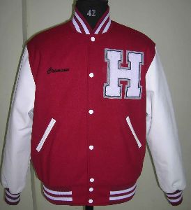 Scalrlet Red and White High School Varsity Jacket