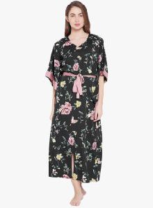 Black Printed Nightdress