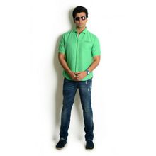 Green Coloured Casual Shirt with Patch Pocket
