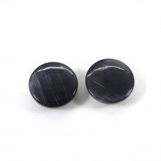 Pair Blue Tiger Eye 14mm Round Cabochon