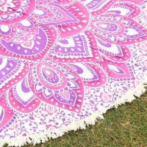 Hippie Yoga Mat Boho Beach Throw Roundie Gypsy Beach Towel