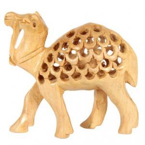 Wood Carved Camel figurine statue sculpture hand carving home decor