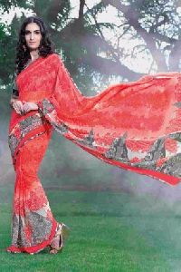 Faux Georgette print Saree