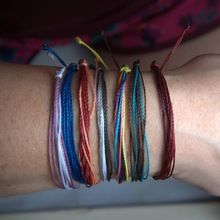 multi colored surfer bracelet, wax bracelet