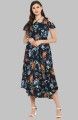 Party Wear Flared Floral Print Rayon Kurti