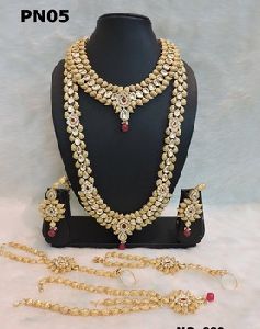 Indian artificial imitation gold or silver plated jewelry sets kundan jewellery