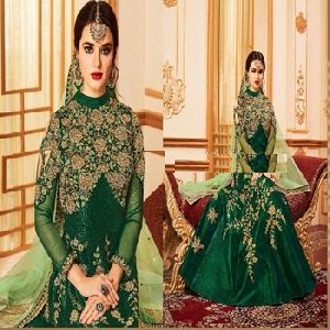 Green Color Wedding Affair Designer Anarkali suit