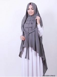 Grey Nida Self Party Hijab