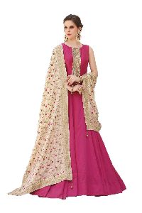 Ladies Designer Pink Party Wear Gown