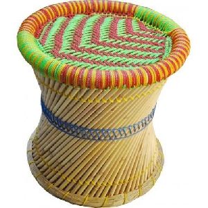 Colored Bamboo Mudda Stool