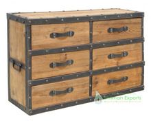 Solid Wood Industrial Chest of Drawers Cabinet