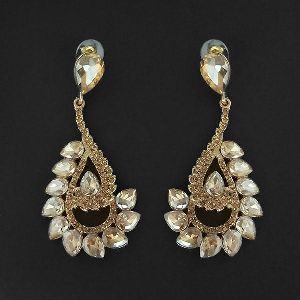 1315601 Tip Top Fashions Brown Crystal Stone Dangler Earrings