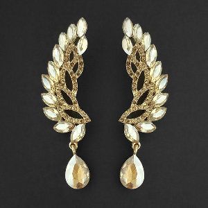 1315602 Tip Top Fashions Brown Crystal Stone Dangler Earrings