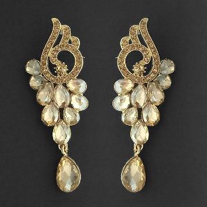 1315604 Tip Top Fashions Brown Crystal Stone Dangler earrings