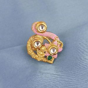 1504729A Tip Top Fashions AD Kundan Adjustable Copper Ring