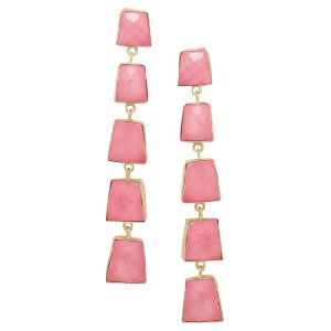 Pink Agate Drop earring