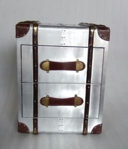 ALUMINIUM AVIATOR BEDSIDE TRUNK