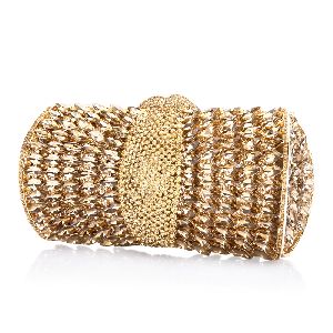 GOLD COLORED BOLD SPIKES CLUTCH FOR WOMEN