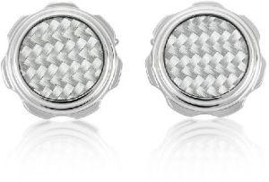 SILVER WEAVE CUFFLINKS